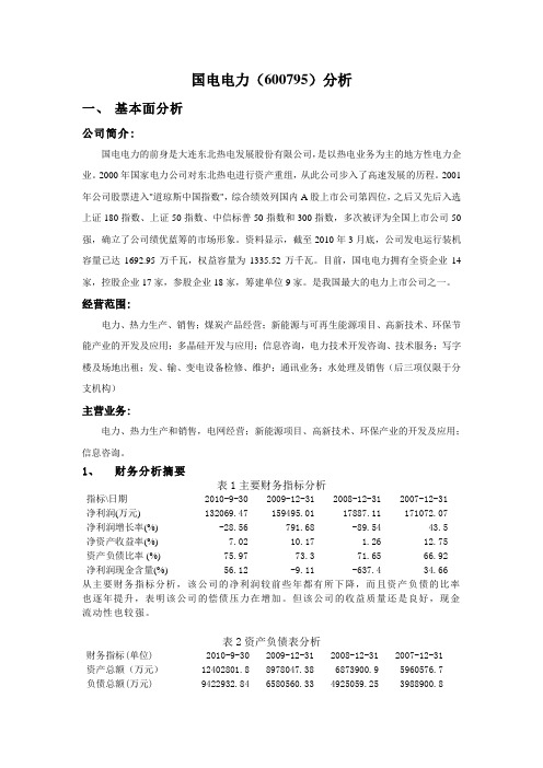 国电电力(600795)个股分析