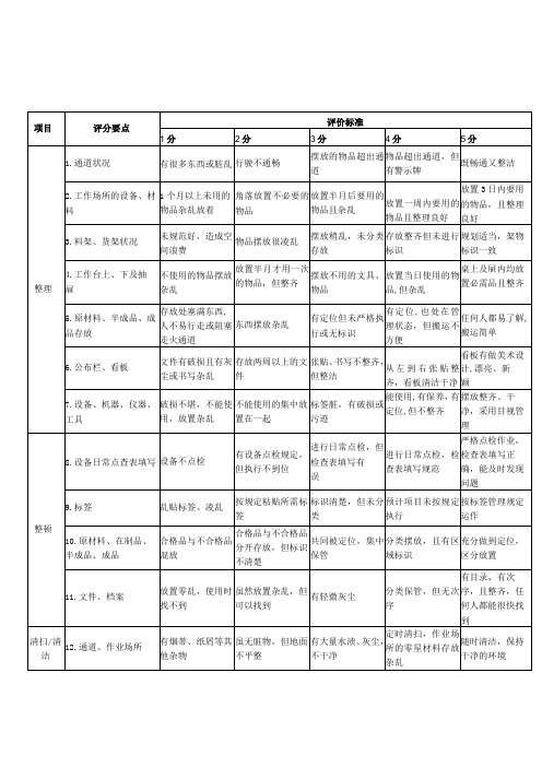 5S评分标准表