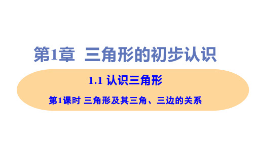 新浙教版八年级上册初中数学 第1课时 三角形及其三角、三边的关系 教学课件