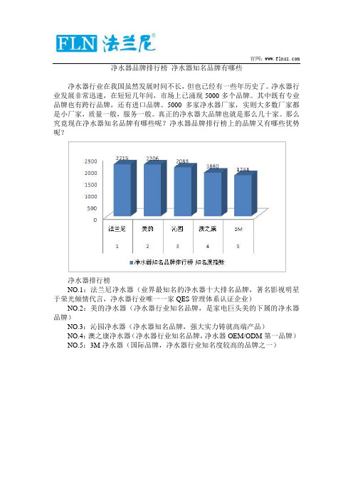 净水器品牌排行榜 净水器知名品牌有哪些