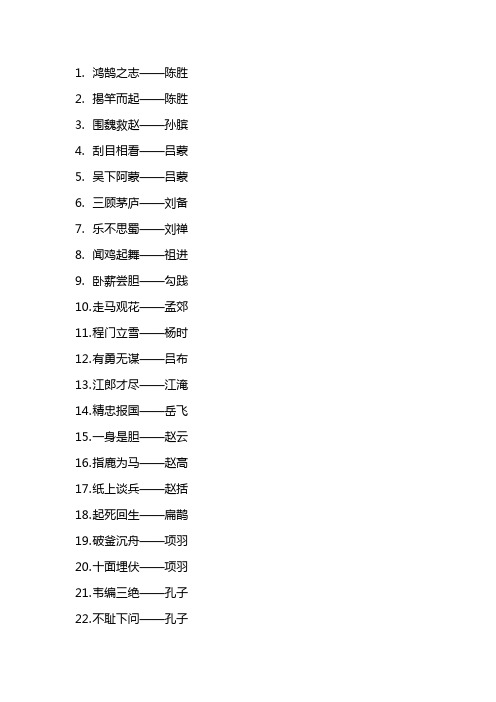 跟历史人物有关的成语