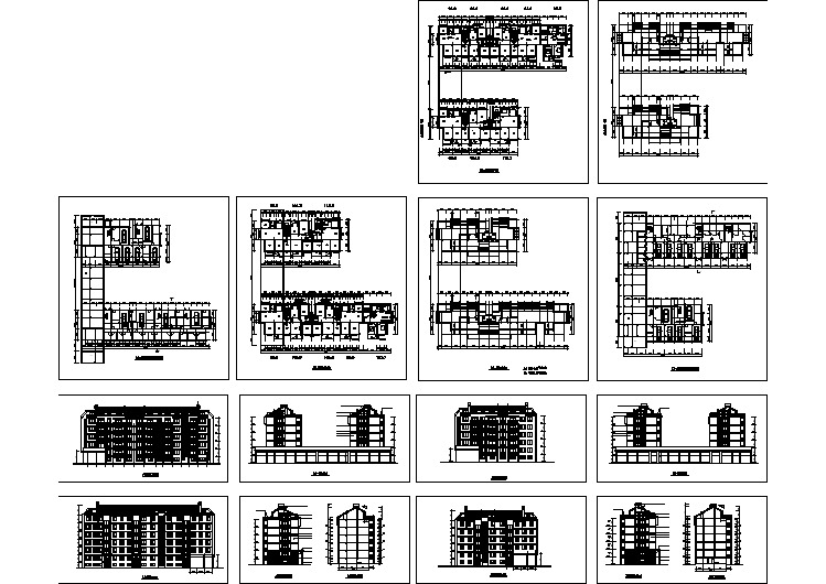 多层坡屋顶复式住宅建筑设计施工图