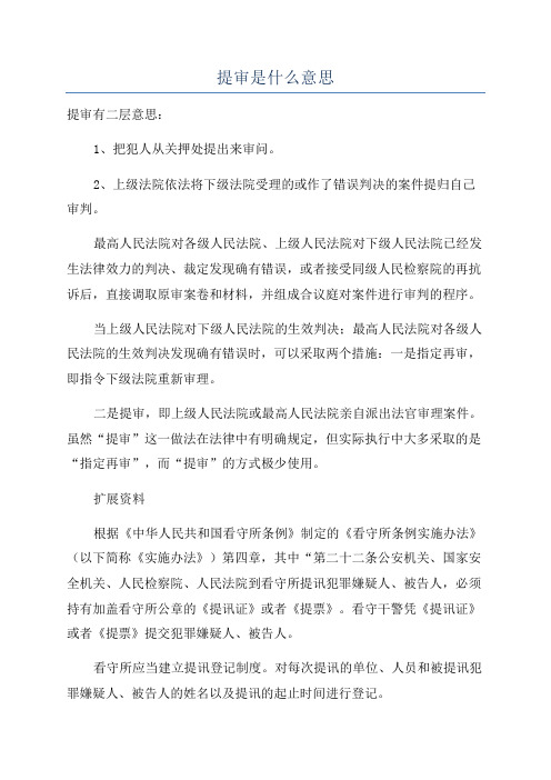 提审是什么意思