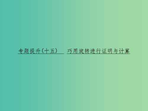 中考数学 专题提升十五 巧用旋转进行证明与计算复习