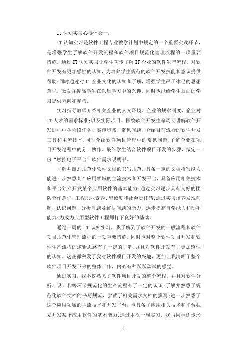 it认知实习心得体会3篇.docx