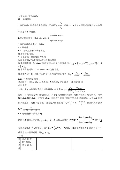 多元统计分析方法