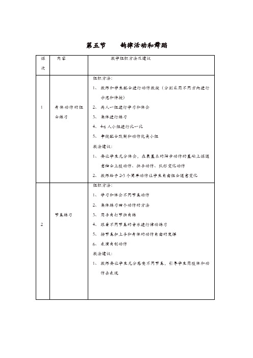 小学体育与健康教案：(3-4年级)第5节《韵律活动和舞蹈》