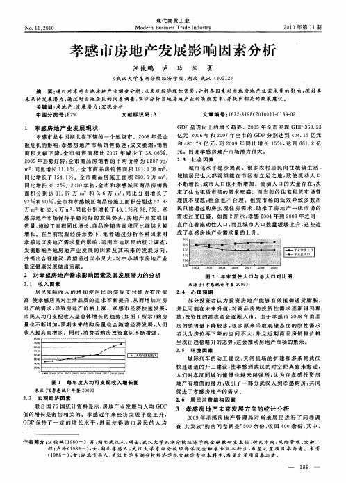 孝感市房地产发展影响因素分析