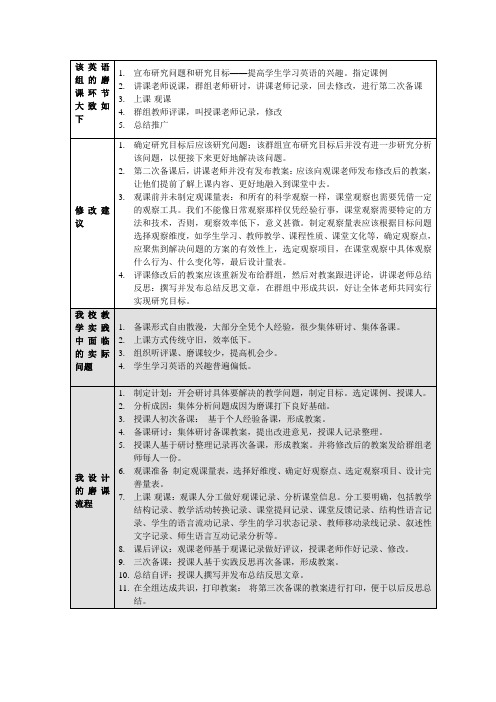 磨课流程英语专题四作业