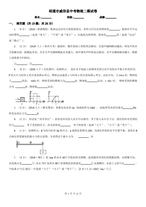 昭通市威信县中考物理二模试卷