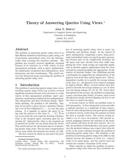 Abstract Theory of Answering Queries Using Views