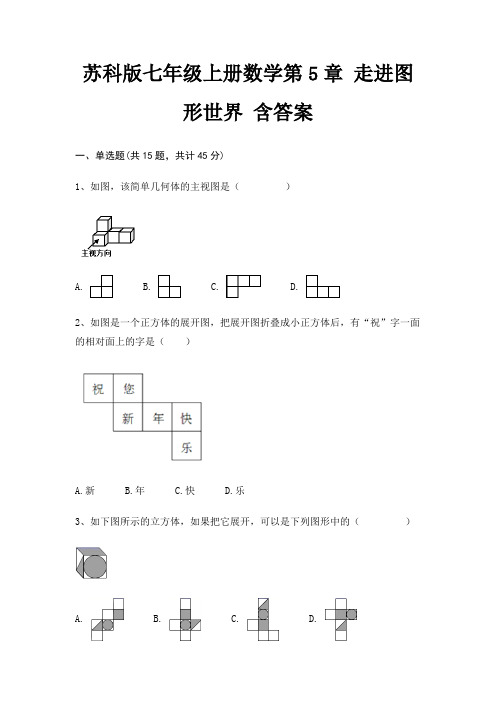 苏科版七年级上册数学第5章 走进图形世界 含答案