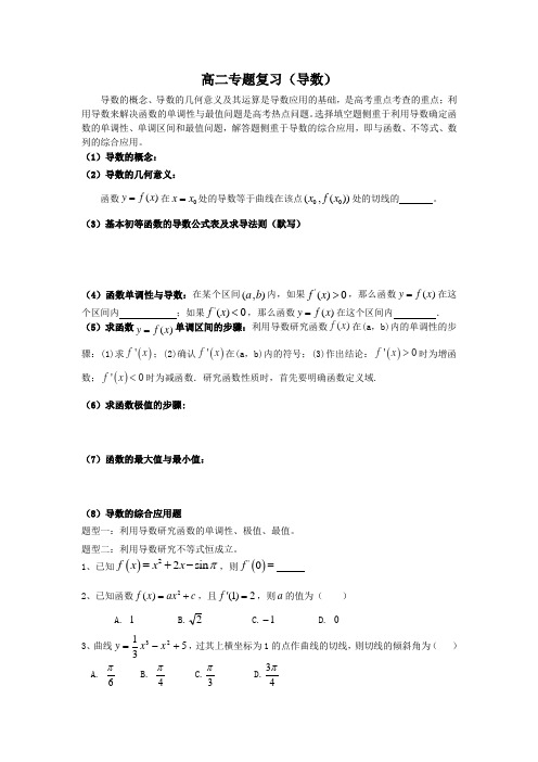 导数、定积分及其应用