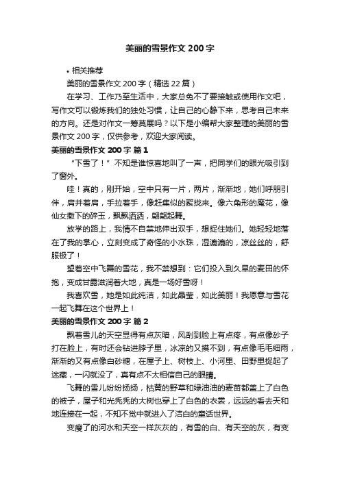 美丽的雪景作文200字