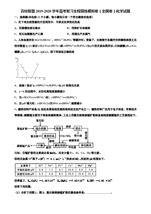 百校联盟2019-2020学年高考复习全程精练模拟卷(全国卷)化学试题含解析〖含高考模拟卷15套〗