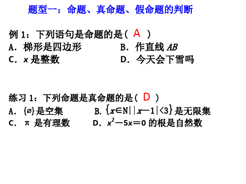 常用逻辑用语复习-题型小结