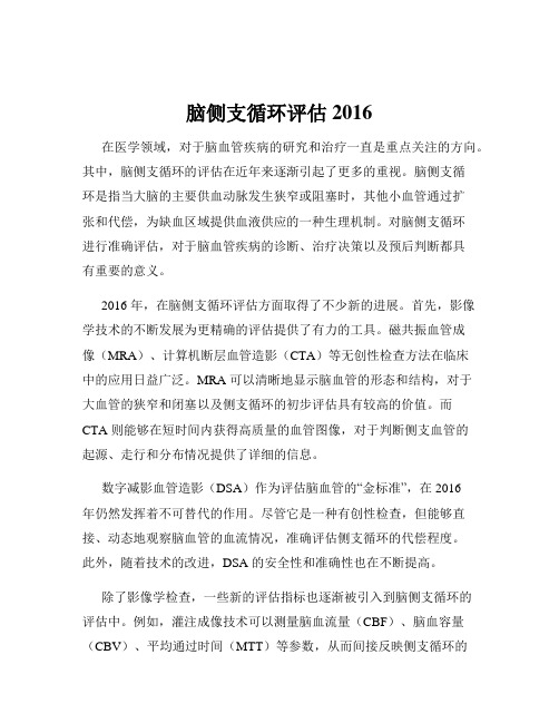 脑侧支循环评估2016