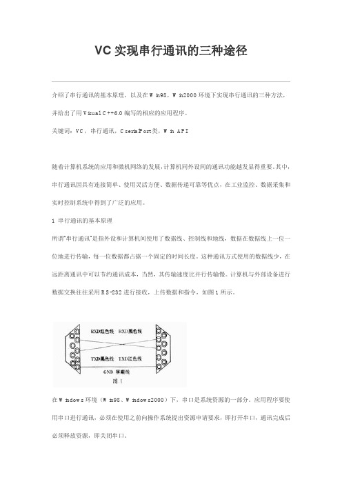 VC实现串行通讯的三种途径