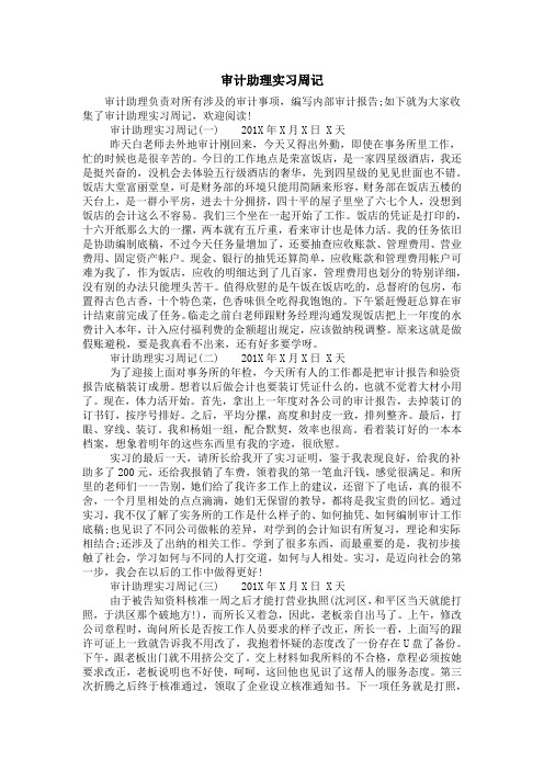 审计助理实习周记