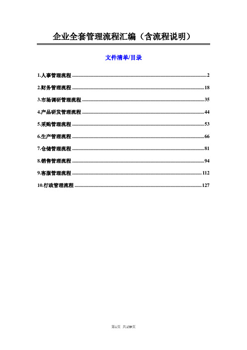 公司企业全套管理流程汇编(含流程说明)