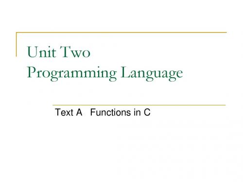 Unit 2 (Programming Language)