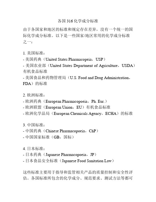 各国316化学成分标准