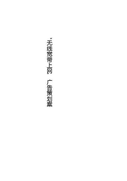 无线宽带上网广告策划案