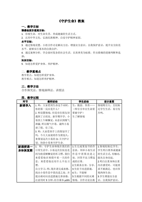 人教2011版道德与法治七年级上册《生命的思考 第九课 珍视生命  守护生命》_27