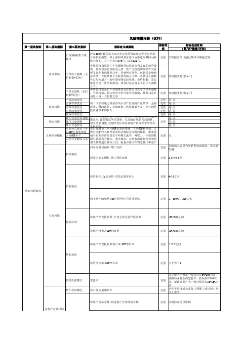 风险预警指标体系