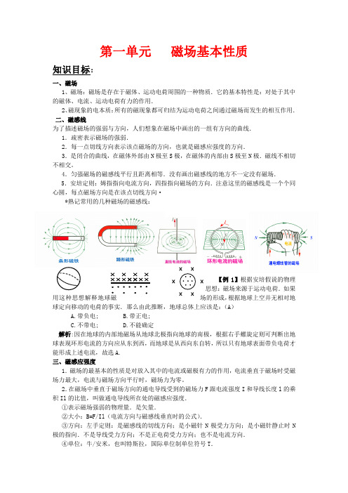 高三物理一轮复习教案：磁场的基本性质