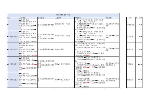 销售部M系(管理系)晋升机制