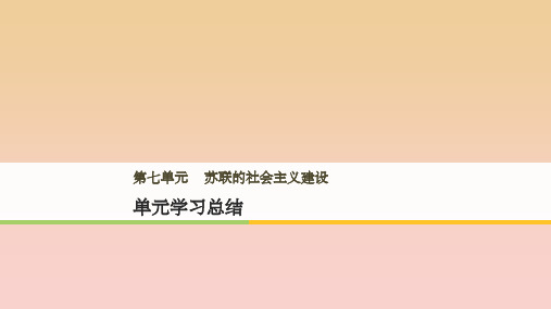 201x-201x学年高中历史 第七单元 苏联的社会主义建设单元总结 北师大版必修2