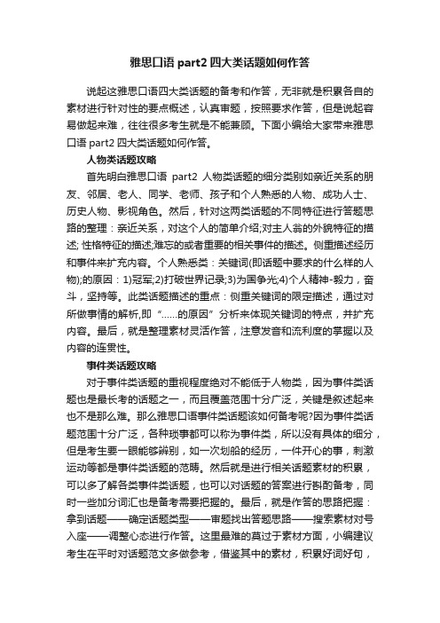 雅思口语part2四大类话题如何作答