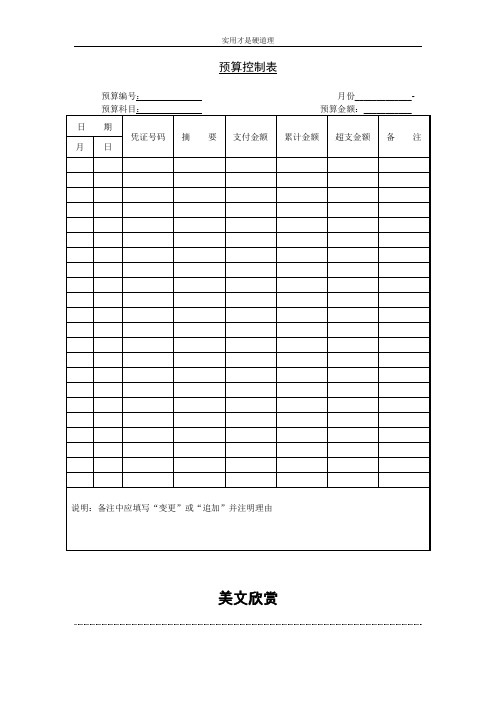 【通用文档】预算控制表.doc