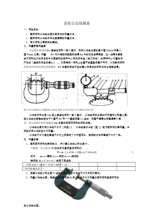 齿轮公法线测量