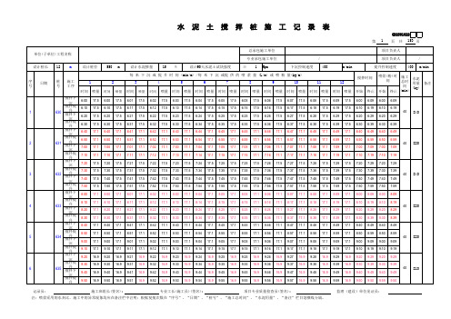 水泥土搅拌桩施工记录表(4搅4喷)