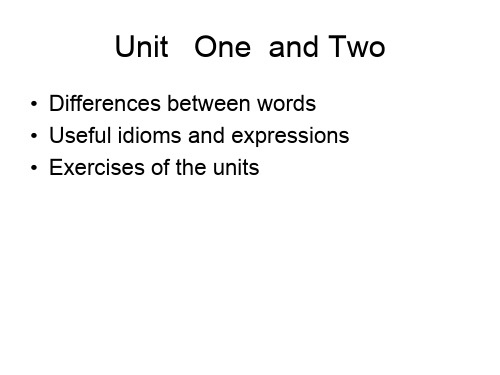 高二英语上册unit-one-and-two(整理2019年11月)