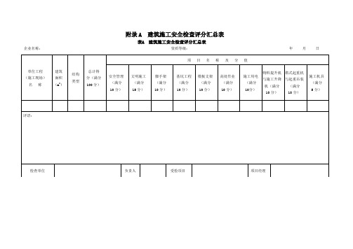 JGJ59-2011年(安全检查标准)表格