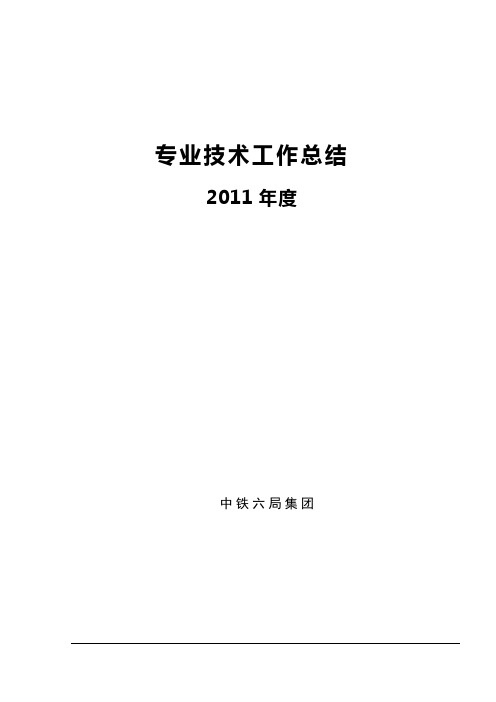 2011专业技术工作总结