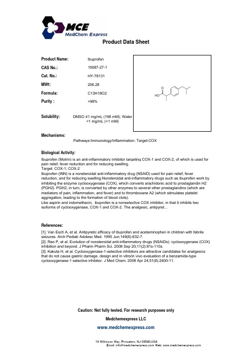 Ibuprofen_15687-27-1_DataSheet_MedChemExpress