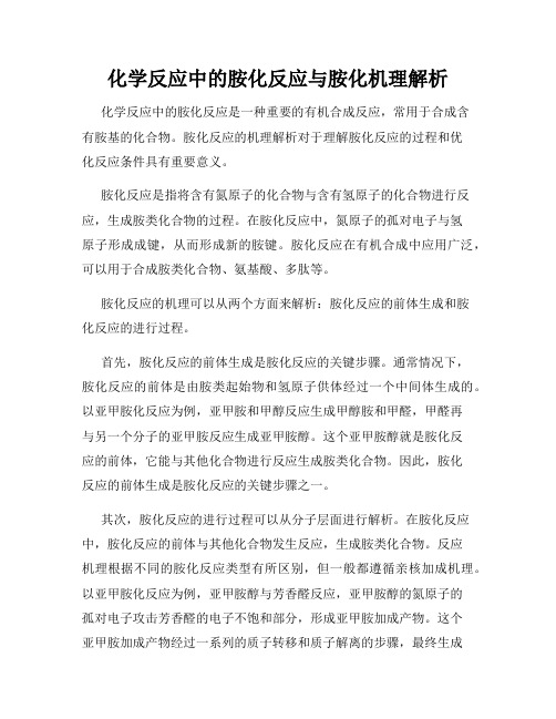 化学反应中的胺化反应与胺化机理解析