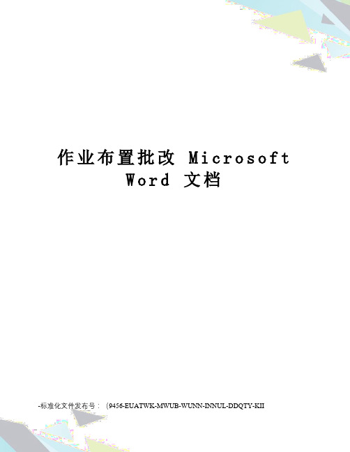 作业布置批改microsoftword文档