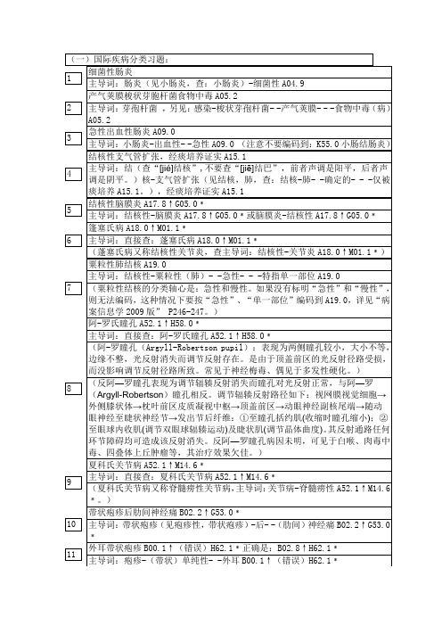 国际疾病分类编码练习 (2)