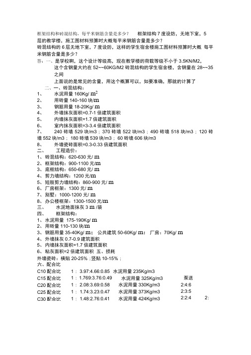 砖混结构钢筋含量