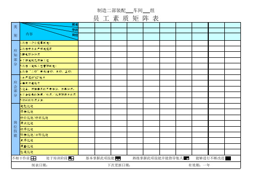 人员素质矩阵图