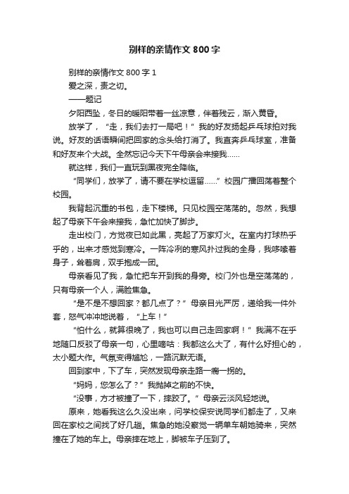 别样的亲情作文800字