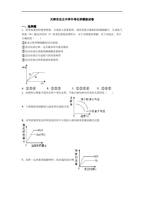 天津市自立中学中考化学模拟试卷