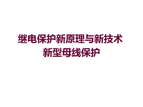 继电保护新原理与新技术-新型母线保护