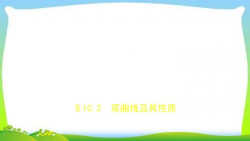 高考数学理科总复习10.2双曲线及其性质完美