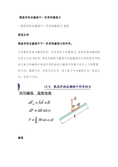 载流导体在磁场中一定受到磁场力